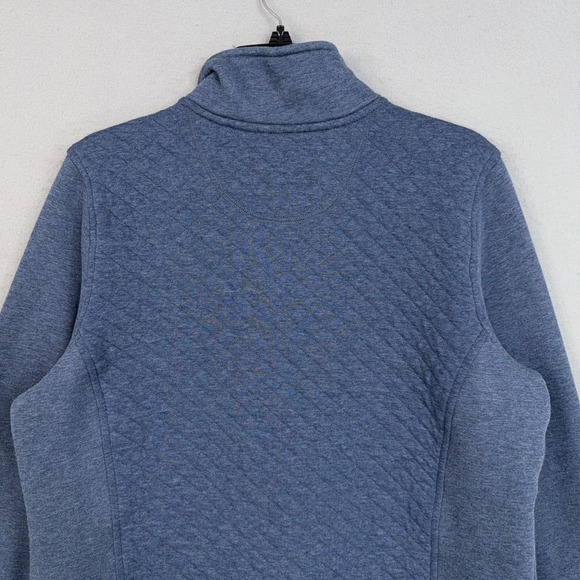 L.L.Bean Sweater Womens Large Tall LT Quilted 1/4 Zip Pullover Fleece Pockets - Picture 8 of 13